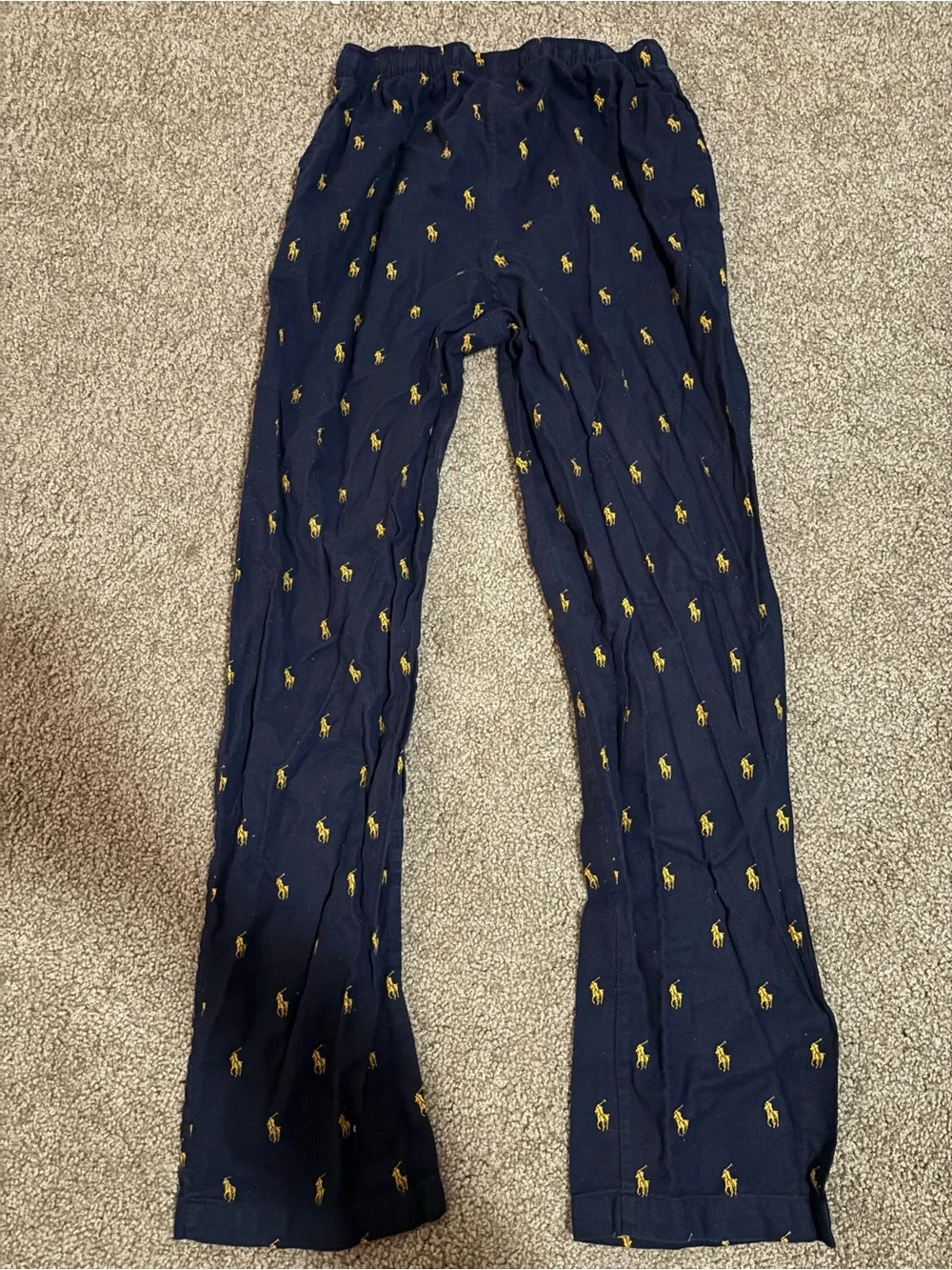 Polo by Ralph Lauren Navy Pants with Gold Pony Print